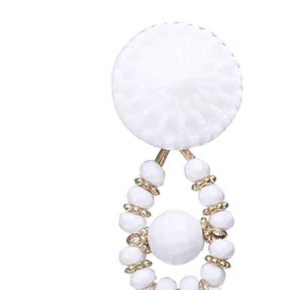 Bohemian White Tassel Earrings - Picture 2 of 3